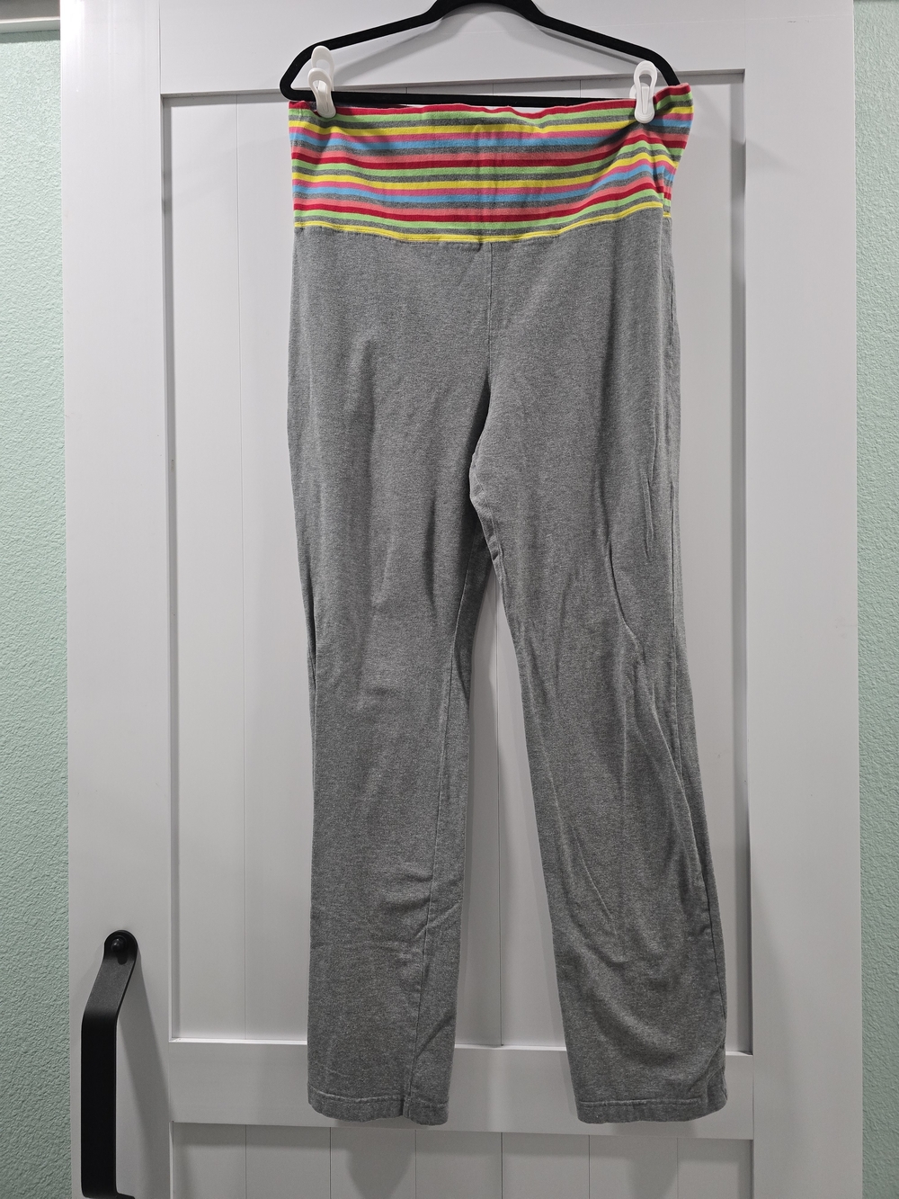 Xhilaration Gray Leggings with Rainbow Fold-Over Waistband